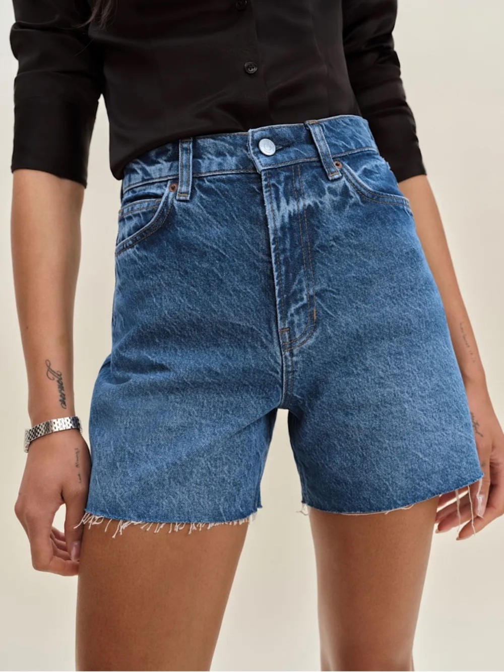 Saige High Rise 4” Jean Shorts